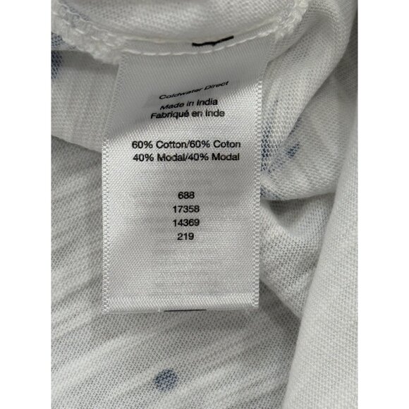 Coldwater Creek Bee Print Top Short Sleeve River Blue White Womens Size 3X NEW - Picture 8 of 9